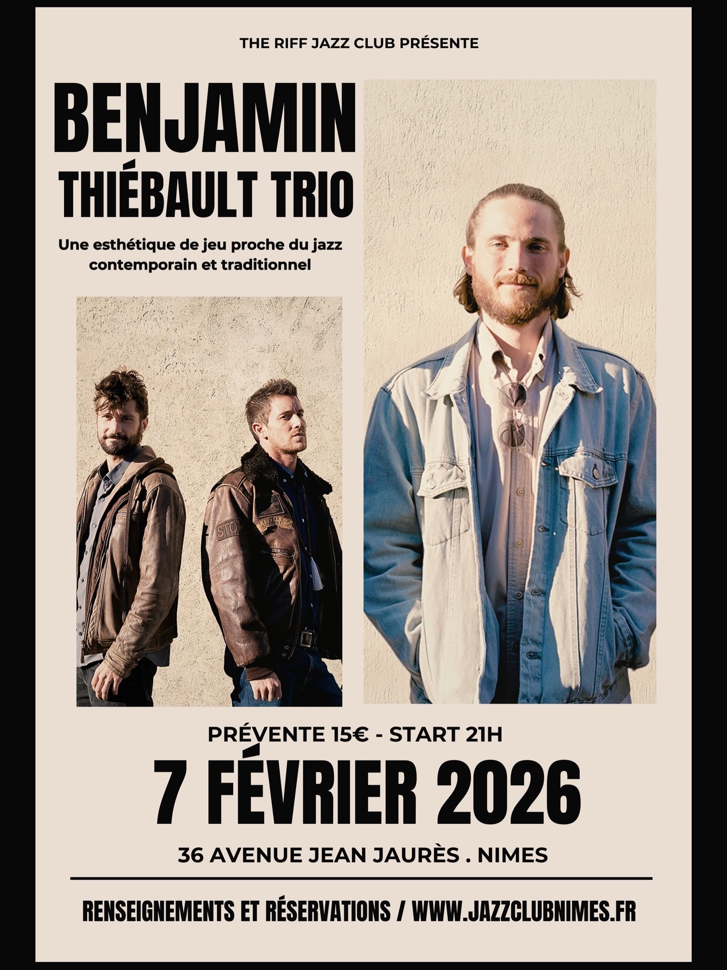 You are currently viewing The Riff Jazz Club présente : Benjamin Thiebault Trio